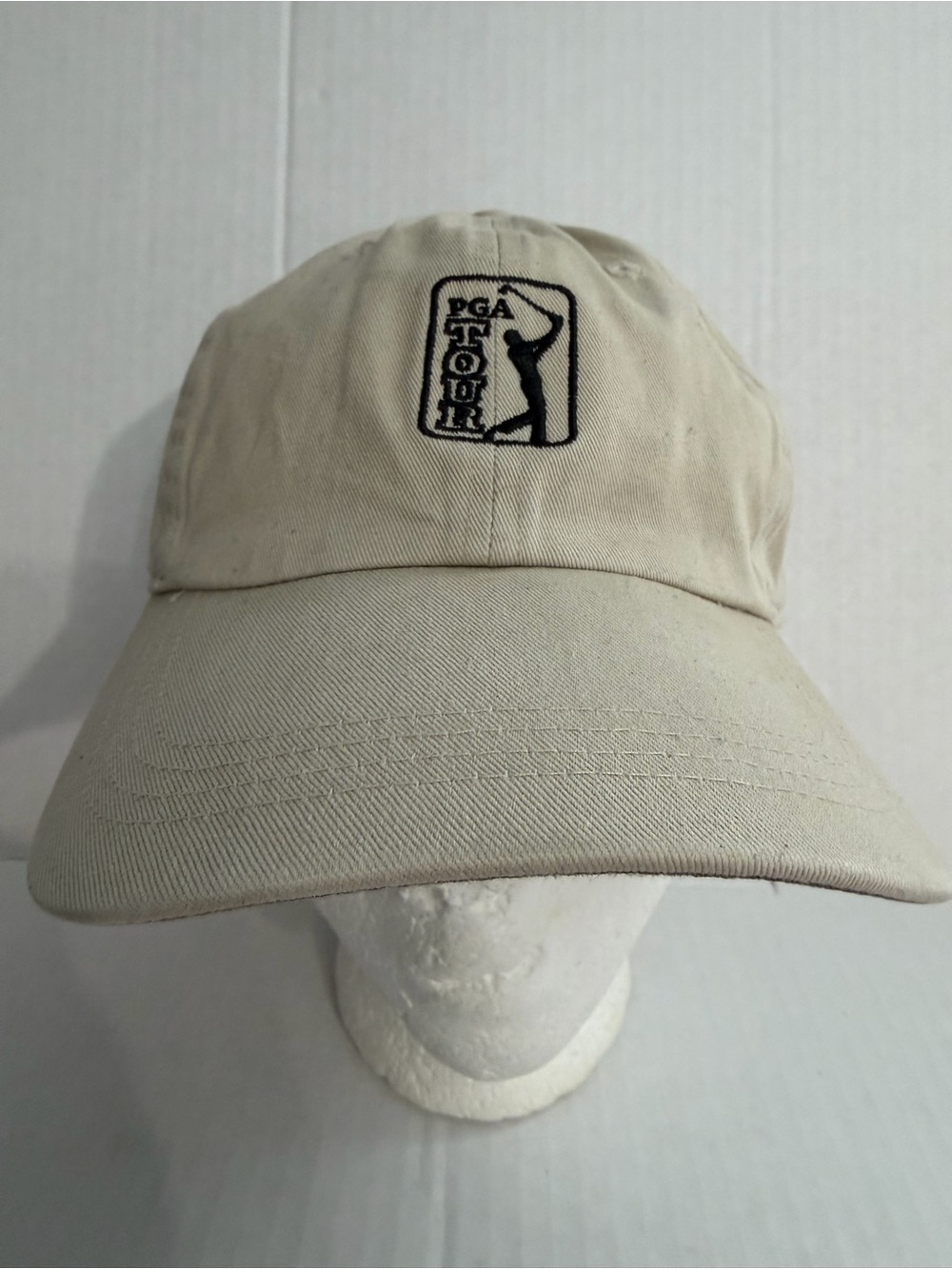 Ahead Vintage PGA TOUR Khaki Baseball Cap with Black Embroidered Logo